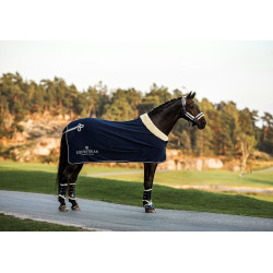 Halfter und Führstrick Equestrian Stockholm mit Fell Marine Marineblau