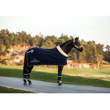 Halfter und Führstrick Equestrian Stockholm mit Fell Marine Marineblau