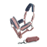 Halfter und Führstrick Equestrian Stockholm mit Fell Pink Rosa