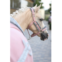 Halfter und Führstrick Equestrian Stockholm mit Fell Pink Rosa