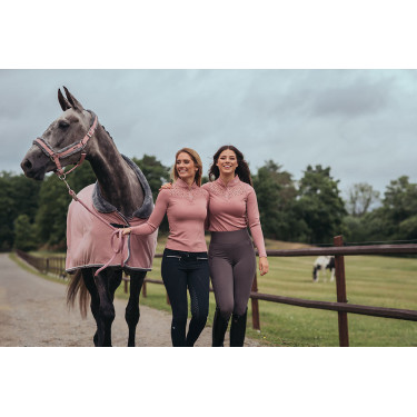 Halfter und Führstrick Equestrian Stockholm mit Fell Pink Rosa