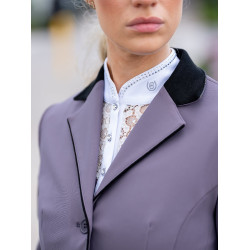 Turnier-Poloshirt Equestrian Stockholm Crystal Champion Damen Dunkles Violett Turnier-Poloshirt Equestrian Stockholm Crystal Champion Damen Dunkles Violett