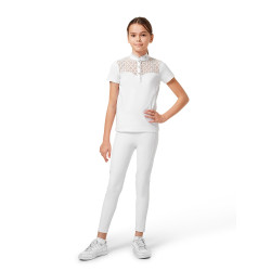 Turnierpolo Equestrian Stockholm Crystal Champion Young Rider Weiß Weiß