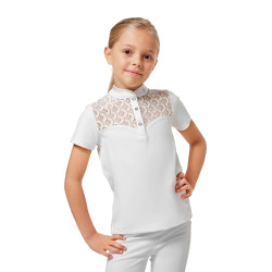 Turnierpolo Equestrian Stockholm Crystal Champion Young Rider Weiß Weiß