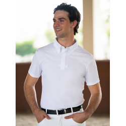 Turnierpoloshirt Equestrian Stockholm Divine Motion Herren kurzarm Weiß Weiß Turnierpoloshirt Equestrian Stockholm Divine Motion Herren kurzarm Weiß Weiß
