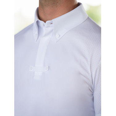 Turnierpoloshirt Equestrian Stockholm Divine Motion Herren kurzarm Weiß Weiß Turnierpoloshirt Equestrian Stockholm Divine Motion Herren kurzarm Weiß Weiß