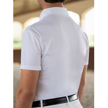 Turnierpoloshirt Equestrian Stockholm Divine Motion Herren kurzarm Weiß Weiß Turnierpoloshirt Equestrian Stockholm Divine Motion Herren kurzarm Weiß Weiß