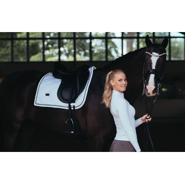 Turnierpolo Equestrian Stockholm Light Breeze Damen Langarm UV Weiße Perfektion