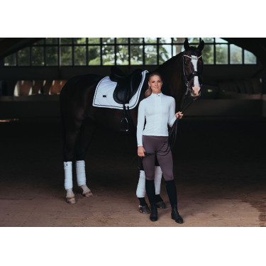 Turnierpolo Equestrian Stockholm Light Breeze Damen Langarm UV Weiße Perfektion