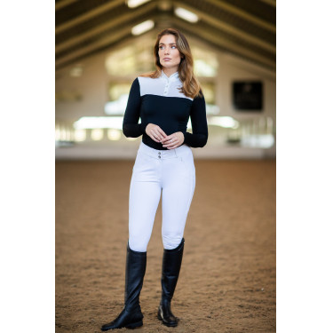 Turnier-Poloshirt Equestrian Stockholm Revenew Langarm Damen Schwarz Edition Turnier-Poloshirt Equestrian Stockholm Revenew Langarm Damen Schwarz Edition