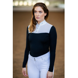 Turnier-Poloshirt Equestrian Stockholm Revenew Langarm Damen Schwarz Edition Turnier-Poloshirt Equestrian Stockholm Revenew Langarm Damen Schwarz Edition