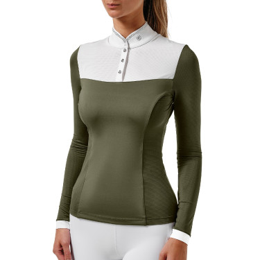 Turnier-Poloshirt Equestrian Stockholm Revenew Langarm Damen Auffälliges Tal Gr&amp;amp;amp;amp;amp;amp;amp;amp;uuml;n