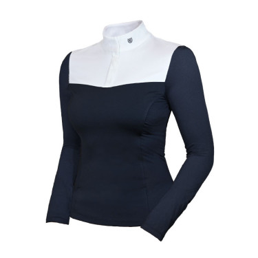 Turniershirt langarm Equestrian Stockholm refined Damen Marine Marineblau