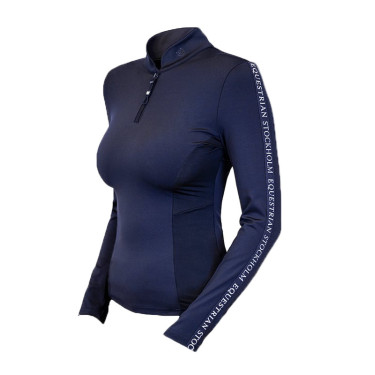 Langarm-Poloshirt Equestrian Stockholm Power Damen Marine moderne Tech Langarm-Poloshirt Equestrian Stockholm Power Damen Marine moderne Tech