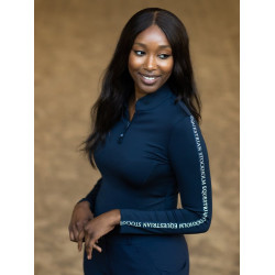 Langarm-Poloshirt Equestrian Stockholm Power Damen Marine moderne Tech Langarm-Poloshirt Equestrian Stockholm Power Damen Marine moderne Tech