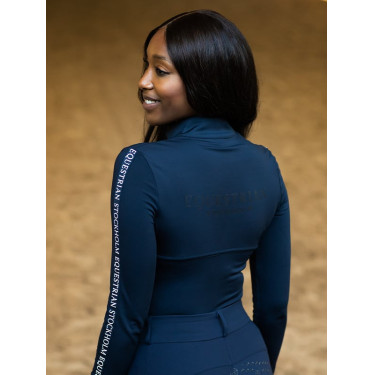 Langarm-Poloshirt Equestrian Stockholm Power Damen Marine moderne Tech Langarm-Poloshirt Equestrian Stockholm Power Damen Marine moderne Tech