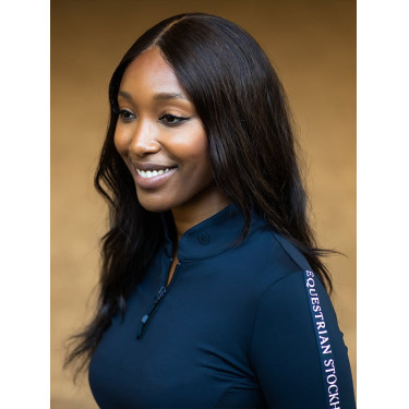 Langarm-Poloshirt Equestrian Stockholm Power Damen Marine moderne Tech Langarm-Poloshirt Equestrian Stockholm Power Damen Marine moderne Tech