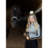 Langarm-Polo Equestrian Stockholm Reflective Power Damen Glänzendes Schwarz Langarm-Polo Equestrian Stockholm Reflective Power Damen Glänzendes Schwarz