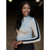 Langarm-Polo Equestrian Stockholm Reflective Power Damen Glänzendes Schwarz Langarm-Polo Equestrian Stockholm Reflective Power Damen Glänzendes Schwarz