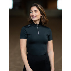 Kurzarm-Poloshirt UV Protection Equestrian Stockholm Damen Schwarz Edition Kurzarm-Poloshirt UV Protection Equestrian Stockholm Damen Schwarz Edition