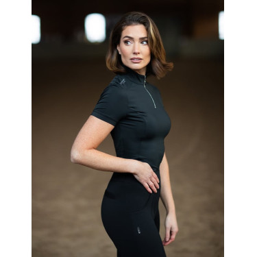 Kurzarm-Poloshirt UV Protection Equestrian Stockholm Damen Schwarz Edition Kurzarm-Poloshirt UV Protection Equestrian Stockholm Damen Schwarz Edition