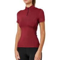Kurzarm-Poloshirt UV Protection Equestrian Stockholm Damen Bordeaux