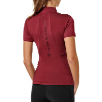 Kurzarm-Poloshirt UV Protection Equestrian Stockholm Damen Bordeaux