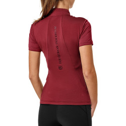 Kurzarm-Poloshirt UV Protection Equestrian Stockholm Damen Bordeaux