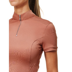 Kurzarm-Poloshirt UV Protection Equestrian Stockholm Damen Koralle Rosa