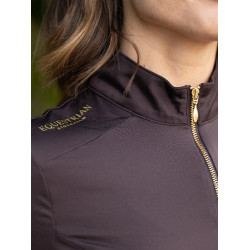 Kurzarm-Poloshirt UV Protection Equestrian Stockholm Damen Goldbraun