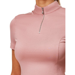 Kurzarm-Poloshirt UV Protection Equestrian Stockholm Damen Pink Rosa