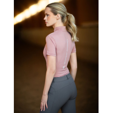 Kurzarm-Poloshirt UV Protection Equestrian Stockholm Damen Pink Rosa
