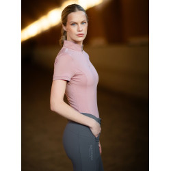 Kurzarm-Poloshirt UV Protection Equestrian Stockholm Damen Pink Rosa