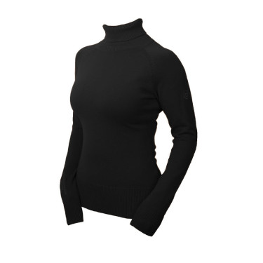 Damen-Strickrollkragenpullover Equestrian Stockholm Schwarz Edition