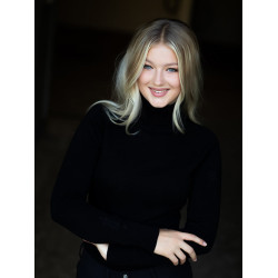 Damen-Strickrollkragenpullover Equestrian Stockholm Schwarz Edition