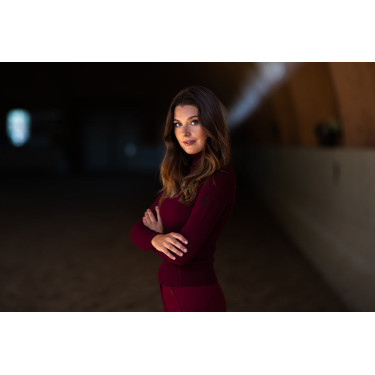 Damen-Strickrollkragenpullover Equestrian Stockholm Bordeaux Damen-Strickrollkragenpullover Equestrian Stockholm Bordeaux