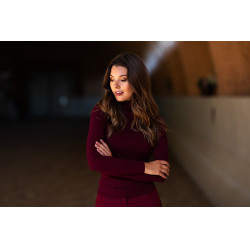 Damen-Strickrollkragenpullover Equestrian Stockholm Bordeaux Damen-Strickrollkragenpullover Equestrian Stockholm Bordeaux