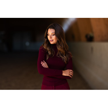 Damen-Strickrollkragenpullover Equestrian Stockholm Bordeaux Damen-Strickrollkragenpullover Equestrian Stockholm Bordeaux