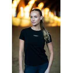 Damen-T-Shirt Equestrian Stockholm kurzärmelig Schwarz
