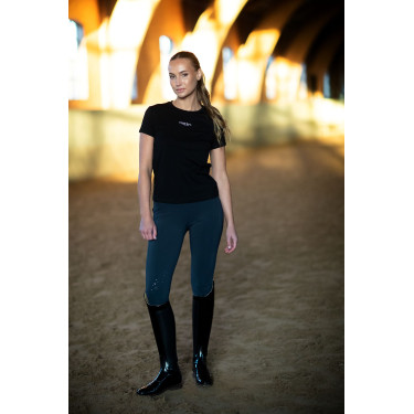 Damen-T-Shirt Equestrian Stockholm kurzärmelig Schwarz