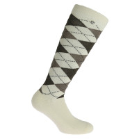 Chaussettes Equi-Theme Argyle femme Ecru / taupe