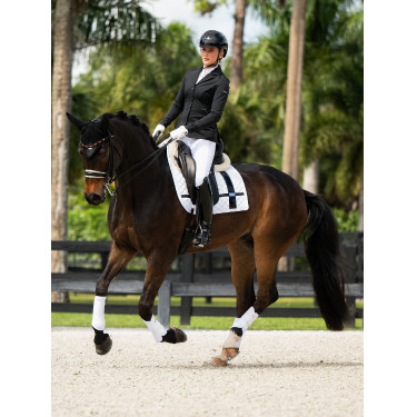 Dressurschabracke Equestrian Stockholm mit Bandagen Weiß Wei&amp;amp;amp;amp;amp;szlig;