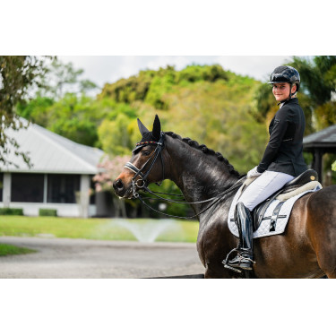 Dressurschabracke Equestrian Stockholm mit Bandagen Weiß Wei&amp;amp;amp;amp;amp;szlig;