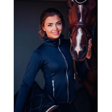 Fleecejacke Equestrian Stockholm Damen Marine Marineblau