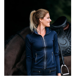 Fleecejacke Equestrian Stockholm Damen Marine Marineblau
