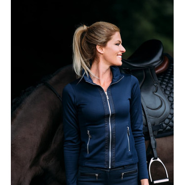 Fleecejacke Equestrian Stockholm Damen Marine Marineblau