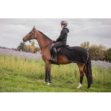 Fleece-Nierendecke Diagonal Paddock Sports Schwarz