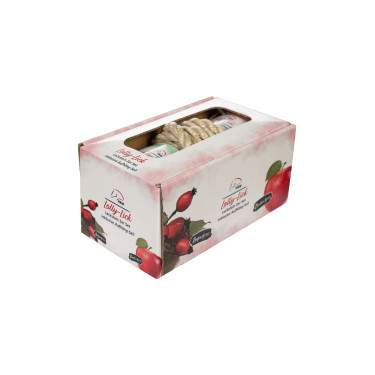 Aromatisierter Salzleckstein Lolly Lick, 2er-Pack, HKM Heckenrose / Apfel