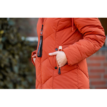 Lange Steppjacke Toronto HKM Kupfer Braun