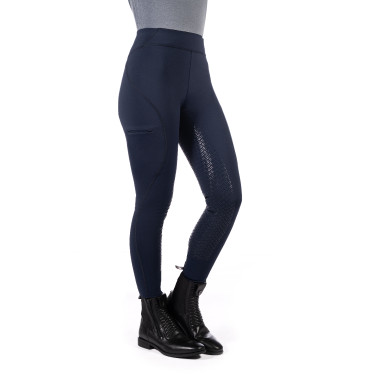 HKM Reitleggings Rio mit Vollgrip aus Silikon Dunkelblau